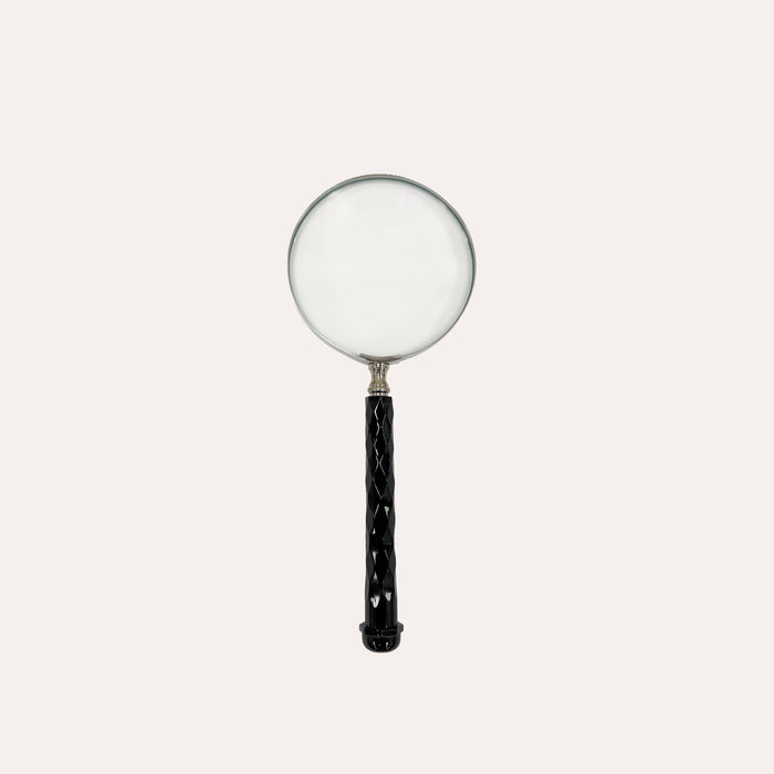Lente d’ingrandimento stile vintage, con manico nero, 25 x 10 cm – Soprammobile decorativo
