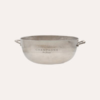 Vasca Ovale in Metallo Nickel – Secchiello Portabottiglie Decorativo 60x35x20 cm