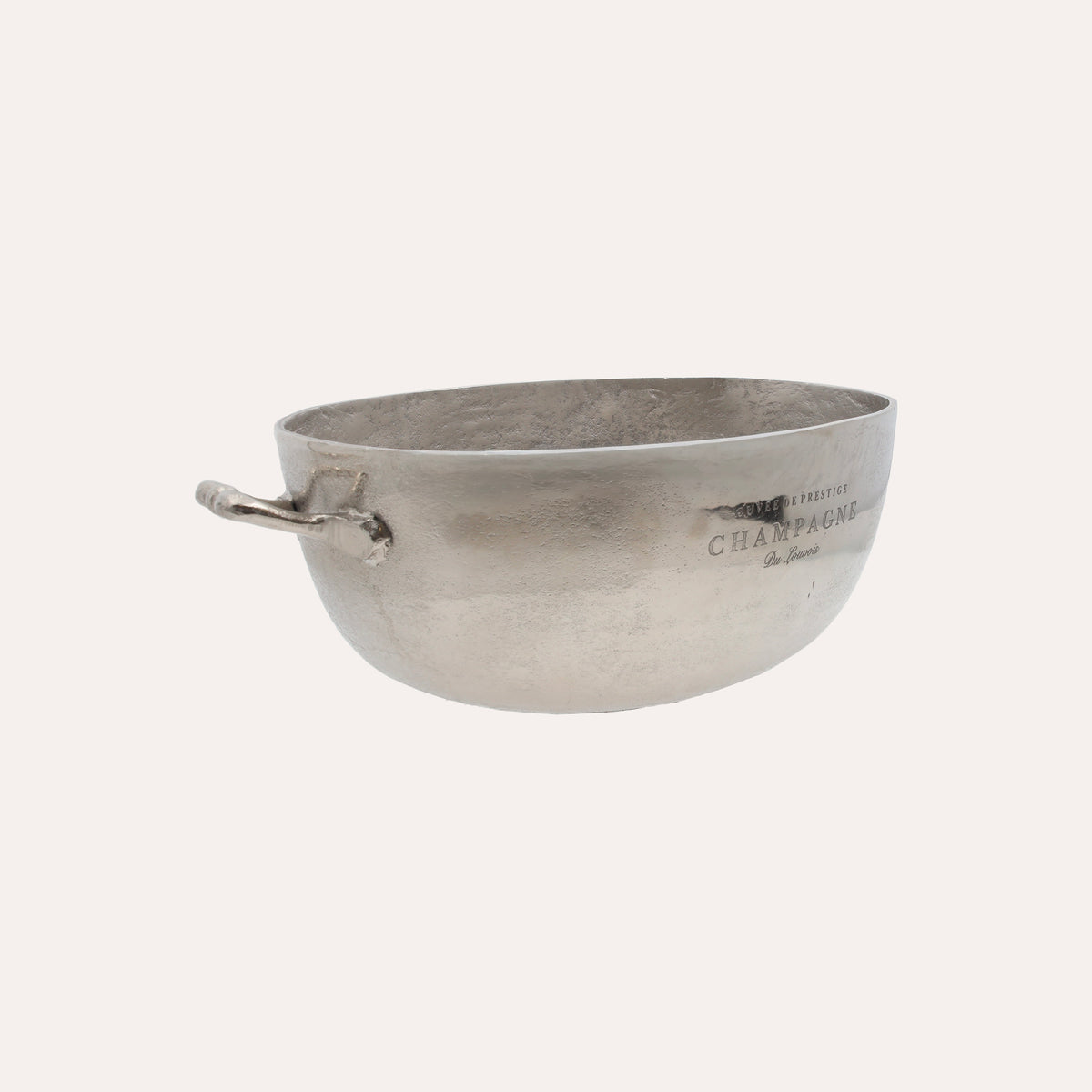 Vasca Ovale in Metallo Nickel – Secchiello Portabottiglie Decorativo 60x35x20 cm