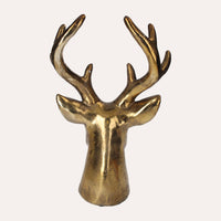 Scultura Testa Di Cervo Oro, Soprammobile O Centrotavola Natalizio