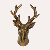 Scultura Testa Di Cervo Oro, Soprammobile O Centrotavola Natalizio