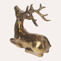 Elegante Statua Di Cervo Oro, Soprammobile Natalizio O Centrotavola