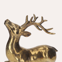 Elegante Statua Di Cervo Oro, Soprammobile Natalizio O Centrotavola