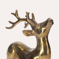 Elegante Statua Di Cervo Oro, Soprammobile Natalizio O Centrotavola