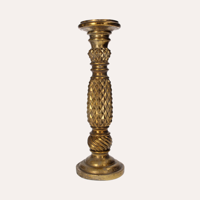 Porta Candele In Ferro Effetto Ottone, Decorazione Elegante