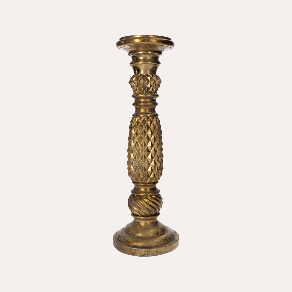 Porta Candele In Ferro Effetto Ottone, Decorazione Elegante