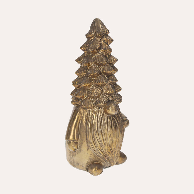 Gnomino Dorato Decorativo In Resina, Perfetto Per Decorazioni Natalizie