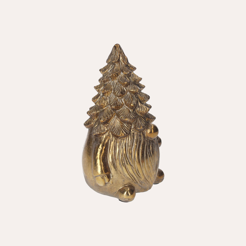 Gnomino Decorativo Dorato In Resina, Elegante E Giocoso Per Natale