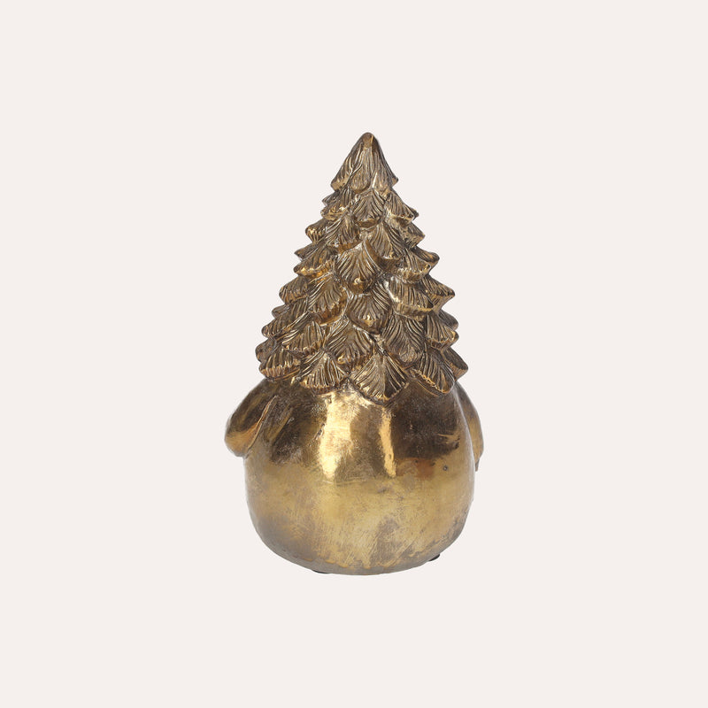 Gnomino Decorativo Dorato In Resina, Elegante E Giocoso Per Natale