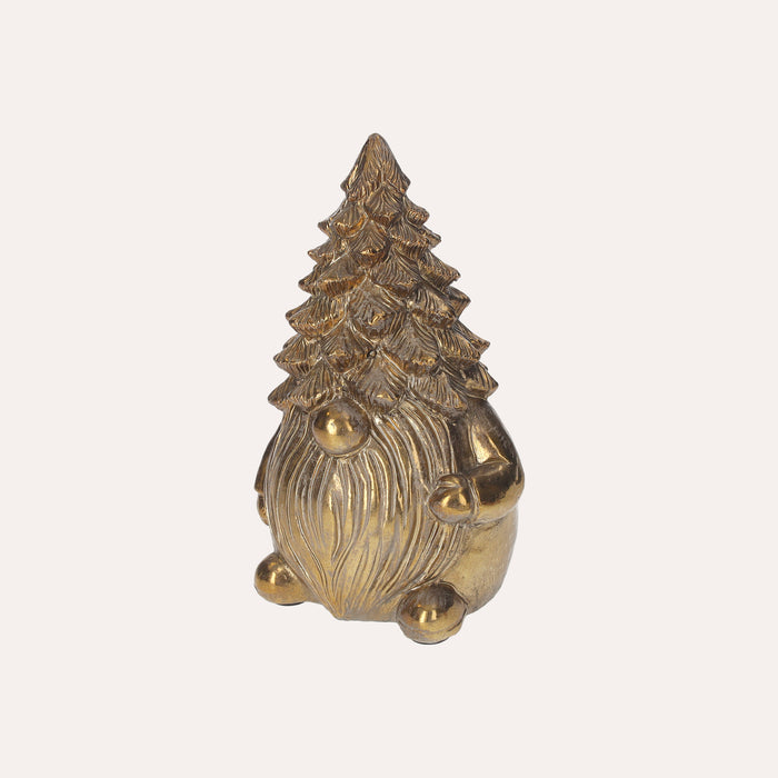 Gnomino Decorativo Dorato In Resina, Elegante E Giocoso Per Natale