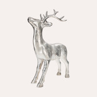 Statua di Cervo Color Argento per Decorazioni Festive