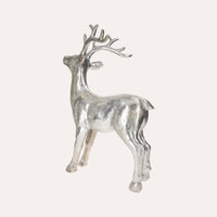 Statua di Cervo Color Argento per Decorazioni Festive