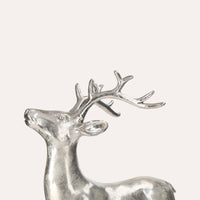 Statua di Cervo Color Argento per Decorazioni Festive