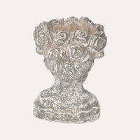 Vaso Decorativo Testa in Resina con Finitura Pietra