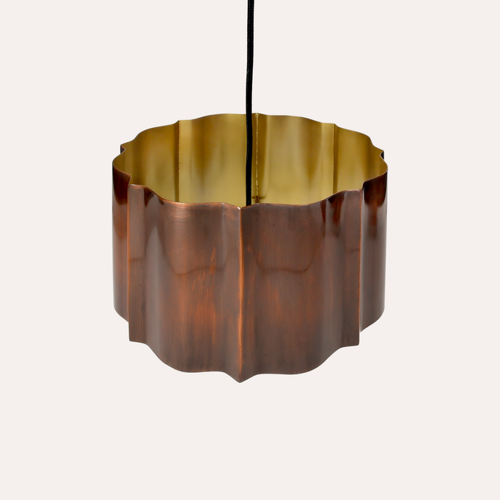 Lampadario In Metallo Rame Ondulato, Stile Vintage Industriale Per Salotto