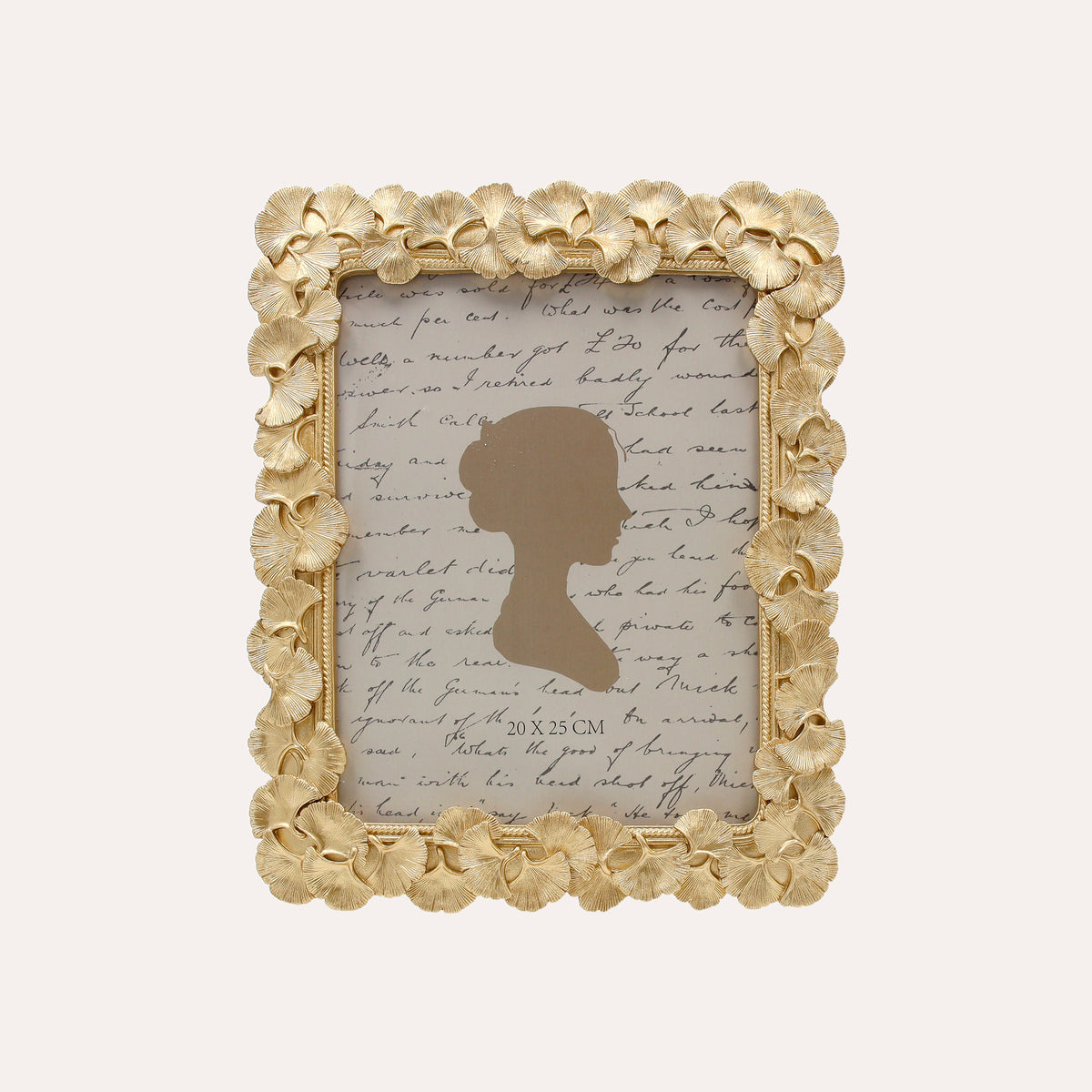 Porta Foto Cornice Decorativa in Resina con Motivo Papiri Finitura Oro (19x25 cm), Cornice Elegante per Fotografie