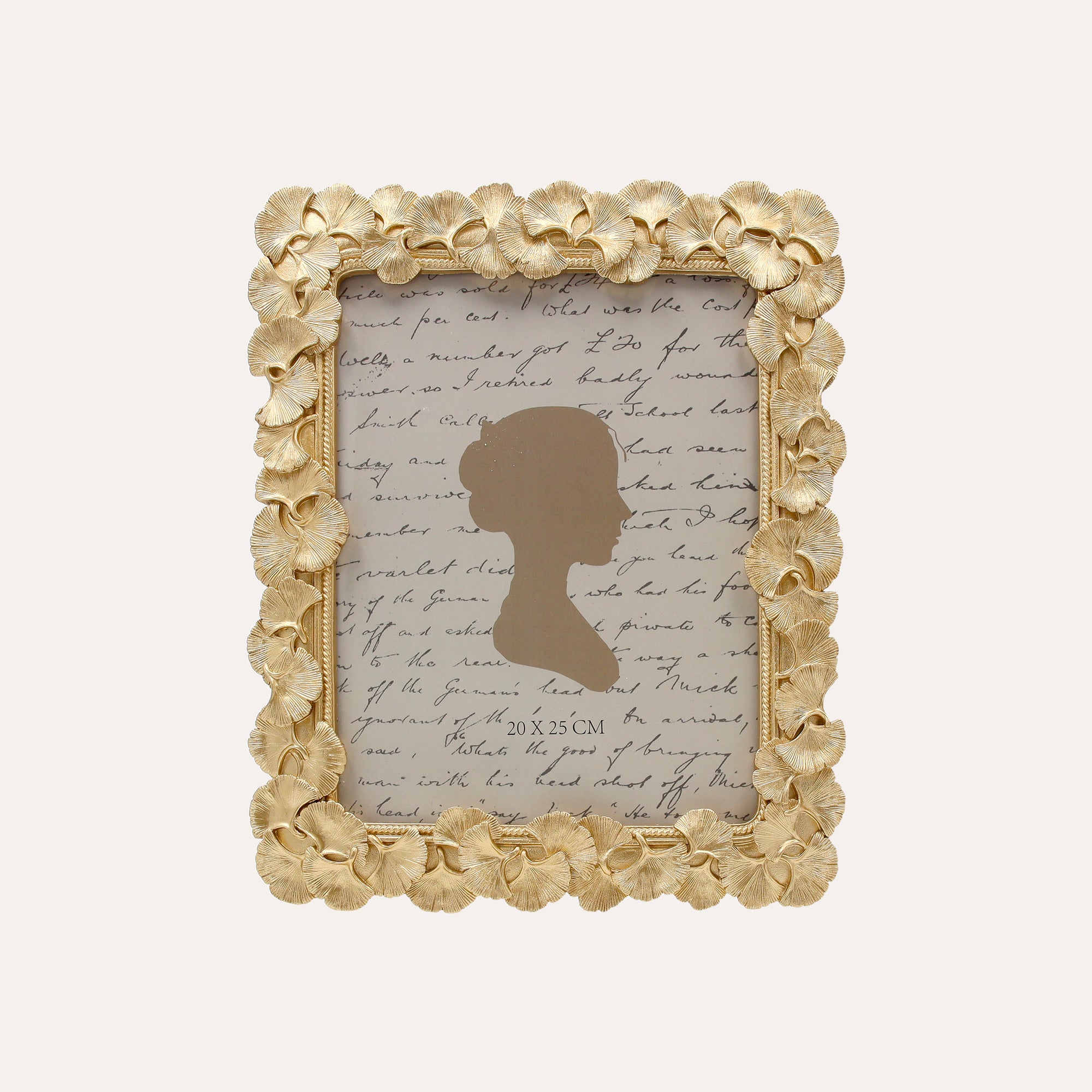 Porta Foto Cornice Decorativa in Resina con Motivo Papiri Finitura Oro (19x25 cm), Cornice Elegante per Fotografie