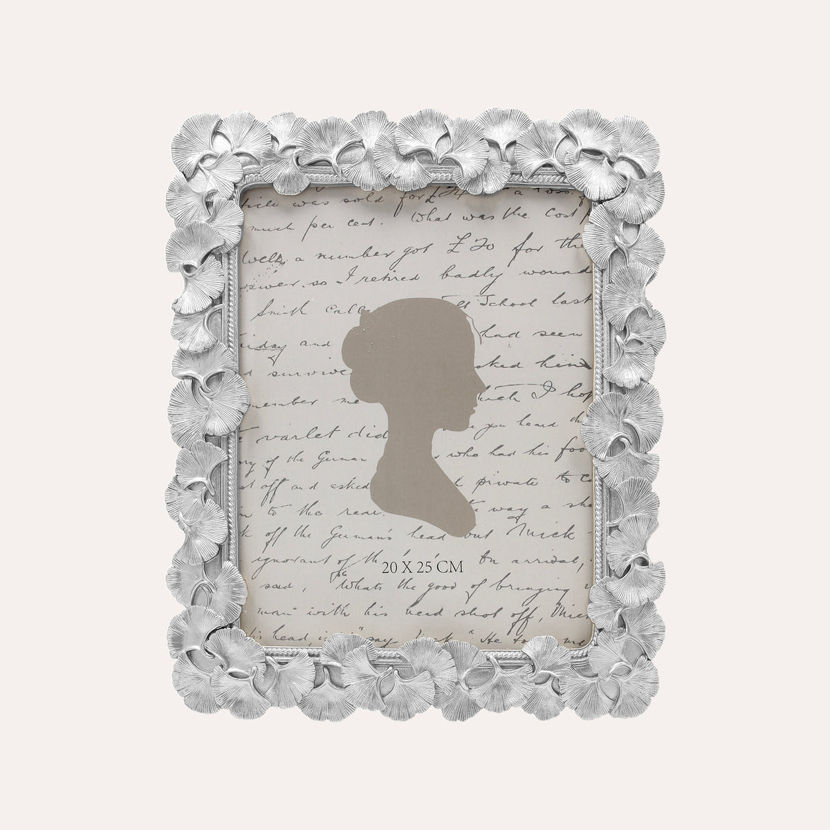 Porta Foto Grande Cornice Decorativa con Motivo Papiri in Argento (27,5x32 cm) |