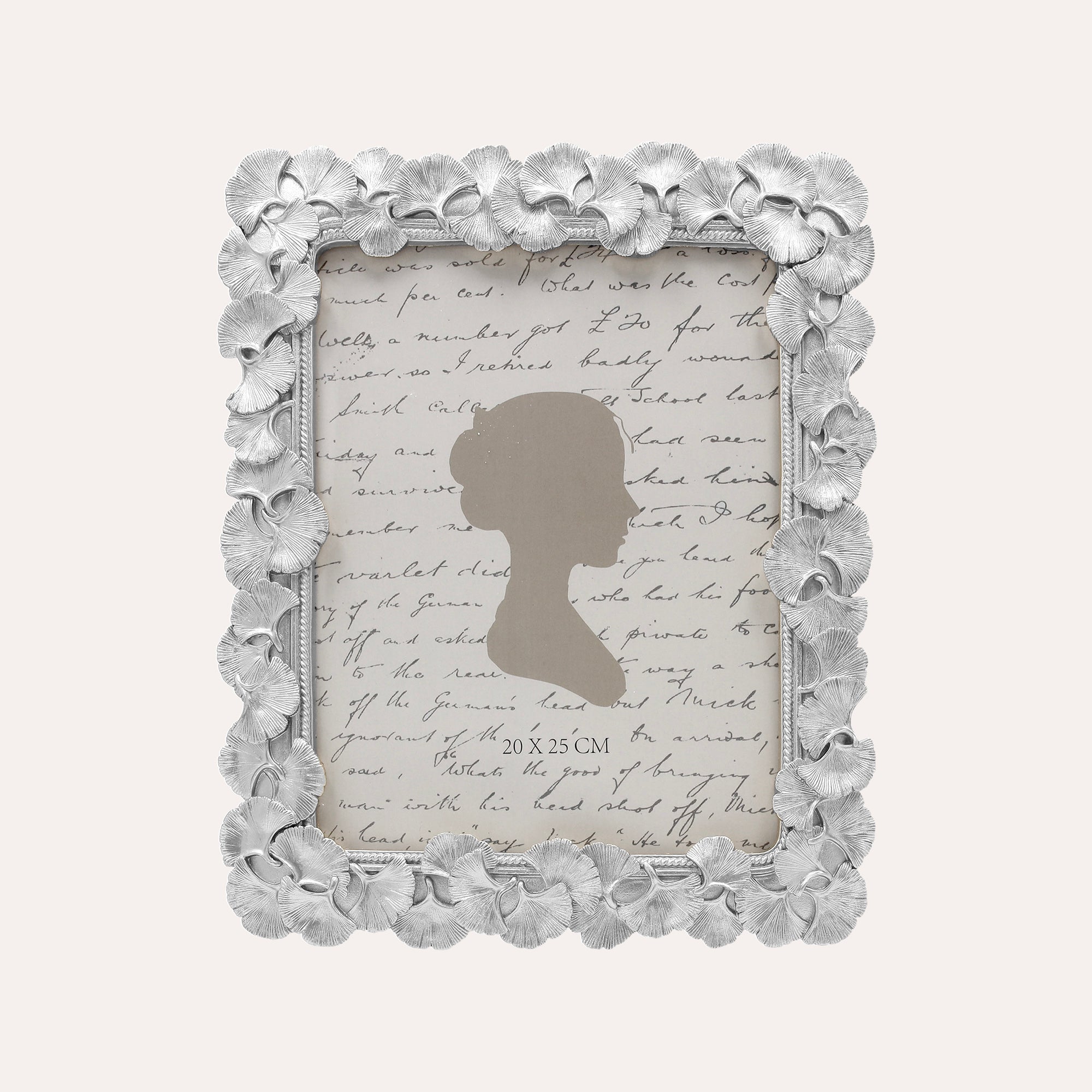 Porta Foto Grande Cornice Decorativa con Motivo Papiri in Argento (27,5x32 cm) |