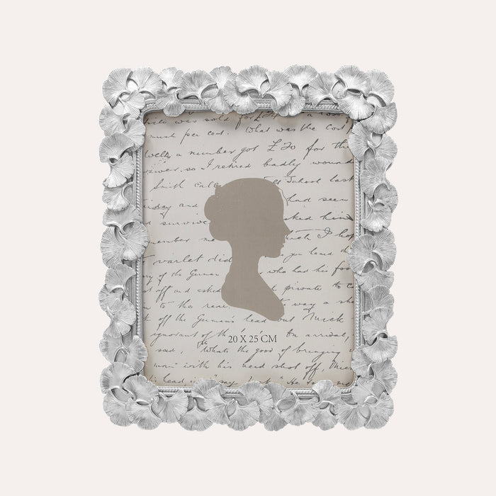 Porta Foto Grande Cornice Decorativa con Motivo Papiri in Argento (27,5x32 cm) |