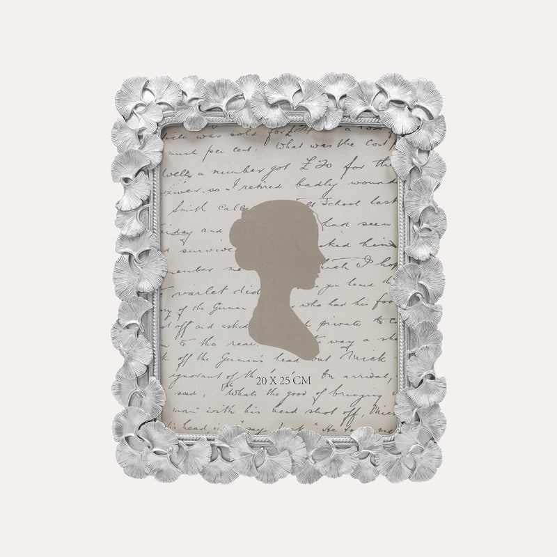 Porta Foto Grande Cornice Decorativa con Motivo Papiri in Argento (27,5x32 cm) |