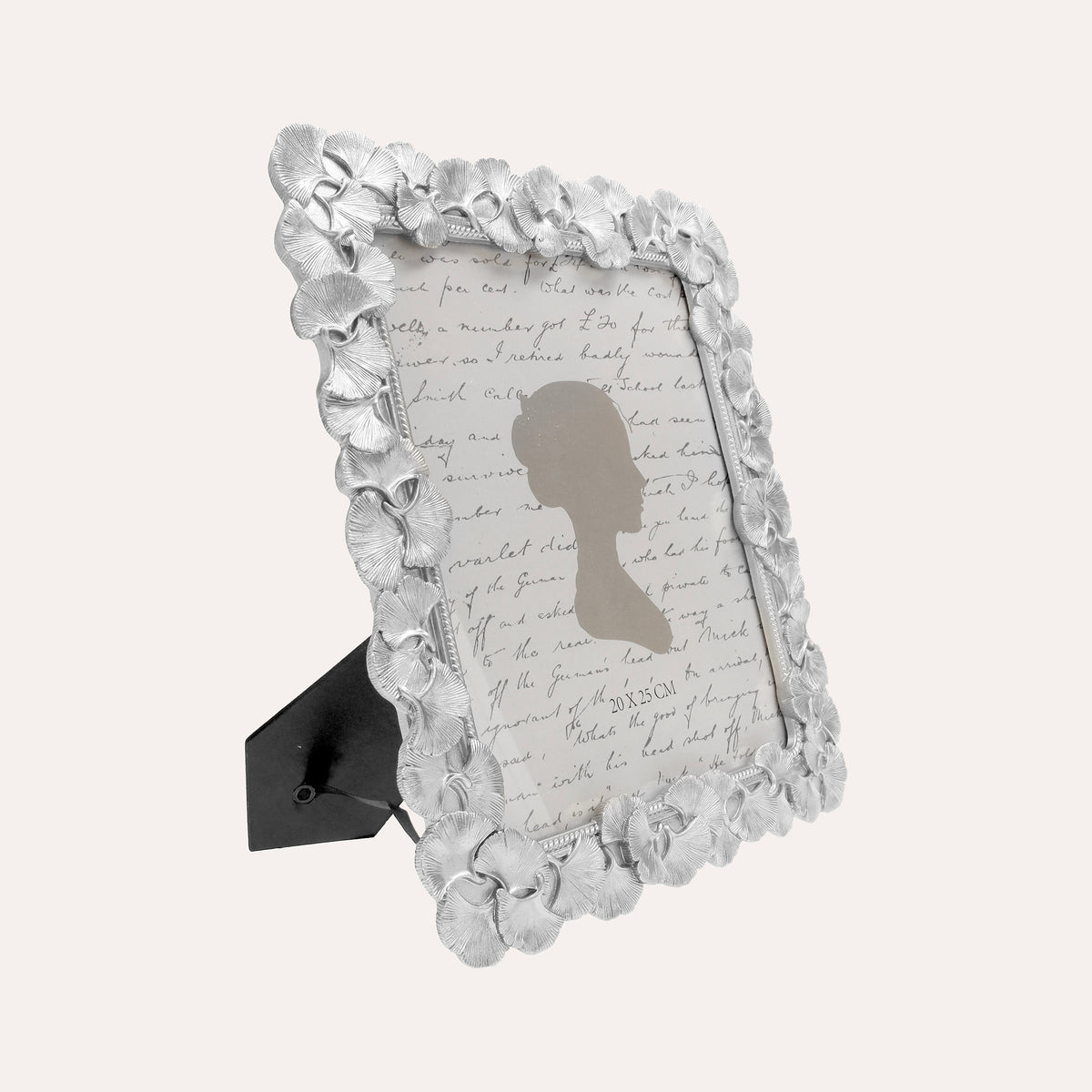 Porta Foto Grande Cornice Decorativa con Motivo Papiri in Argento (27,5x32 cm) |