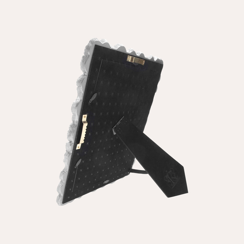 Porta Foto Grande Cornice Decorativa con Motivo Papiri in Argento (27,5x32 cm) |