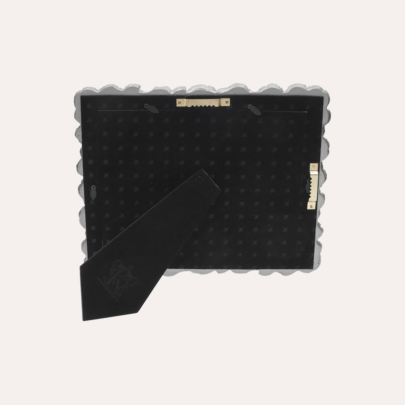 Porta Foto Grande Cornice Decorativa con Motivo Papiri in Argento (27,5x32 cm) |