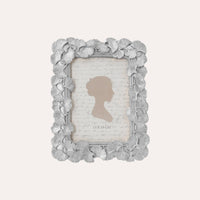 Porta Foto Cornice Decorativa con Motivo Papiri in Finitura Argento (19x25 cm)