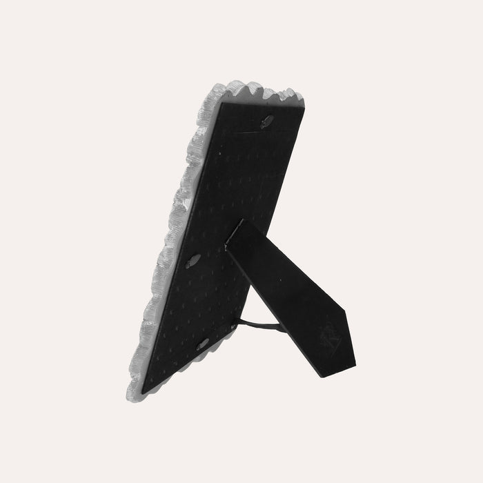 Porta Foto Cornice Decorativa con Motivo Papiri in Finitura Argento (19x25 cm)