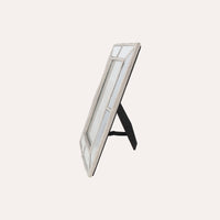 Porta Foto Cornice Decorativa con Inserti Specchiati e Finitura Bianca (21x16,5 cm)