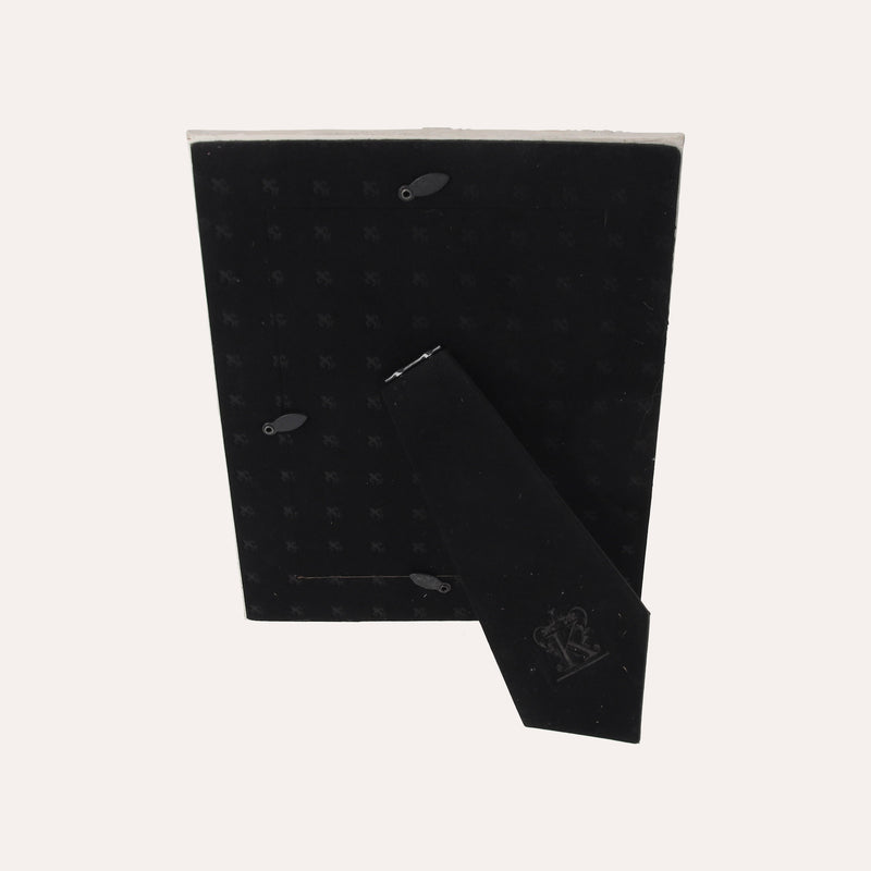 Porta Foto Grande Cornice Decorativa con Effetto Specchiato e Finitura Bianca (24x19 cm)