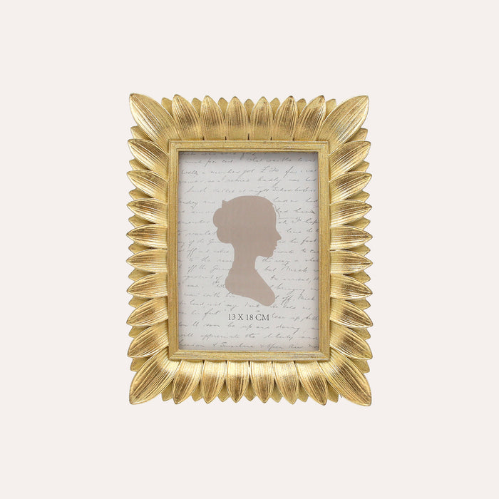Porta Foto Cornice Decorativa con Dettagli Foglie Dorate (23,5x18 cm)