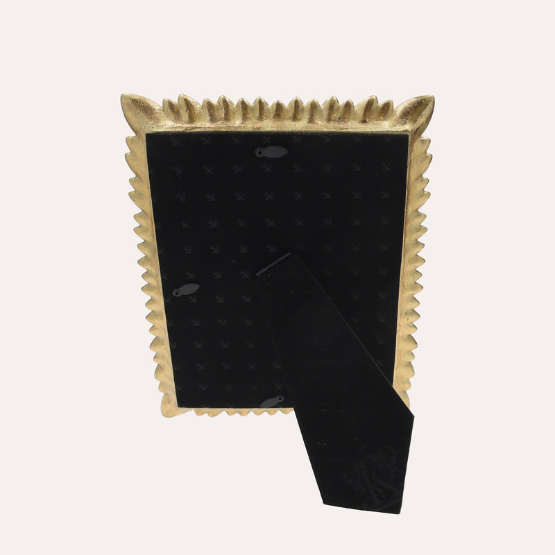 Porta Foto Grande Cornice Decorativa con Motivo Foglie Oro (26x20 cm)