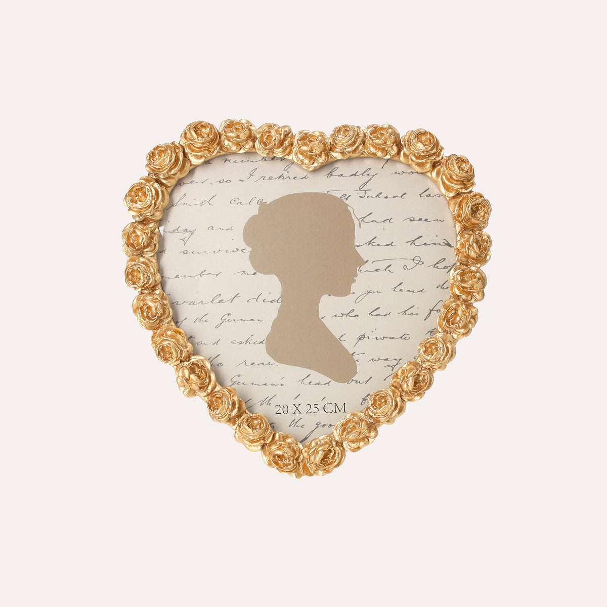 Heart-Shaped Photo Frame in Gold Finish (23x24cm)