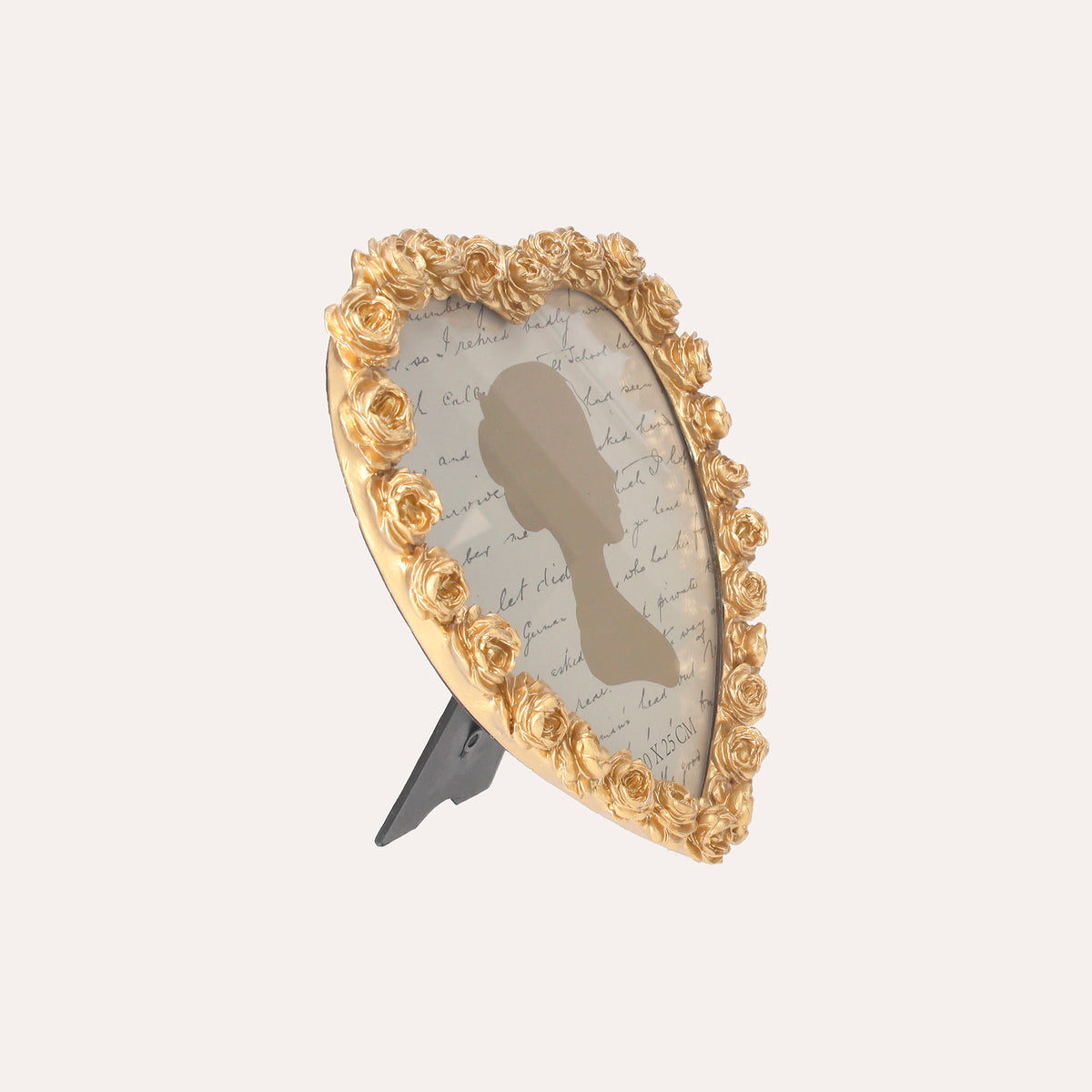 Heart-Shaped Photo Frame in Gold Finish (23x24cm)