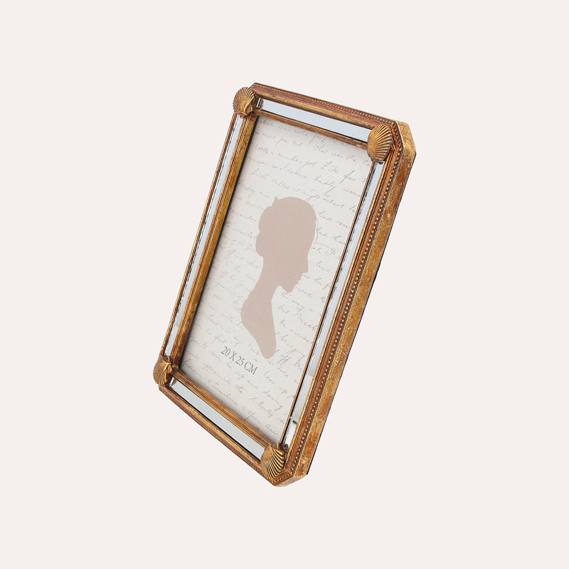 Porta Foto Cornice Decorativa con Motivo Conchiglie Dorate (16x25cm)