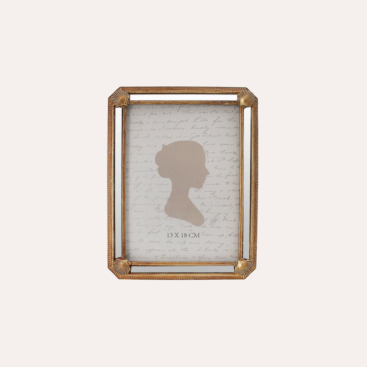 Porta Foto Grande Cornice Decorativa con Conchiglie Dorate (21x16cm)