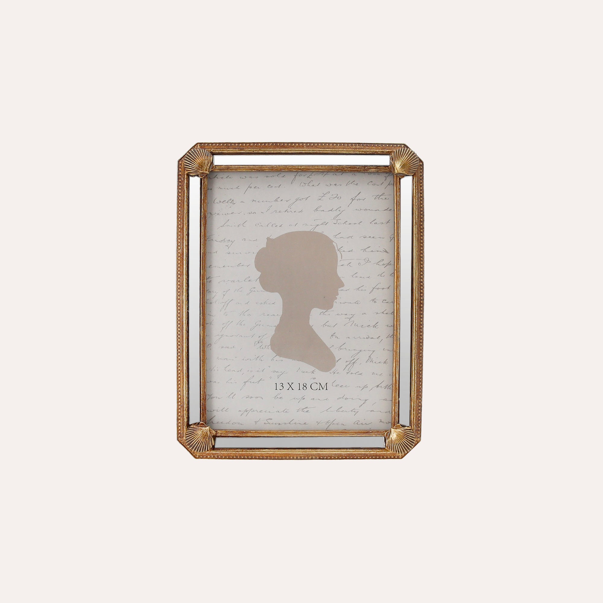 Porta Foto Grande Cornice Decorativa con Conchiglie Dorate (21x16cm)