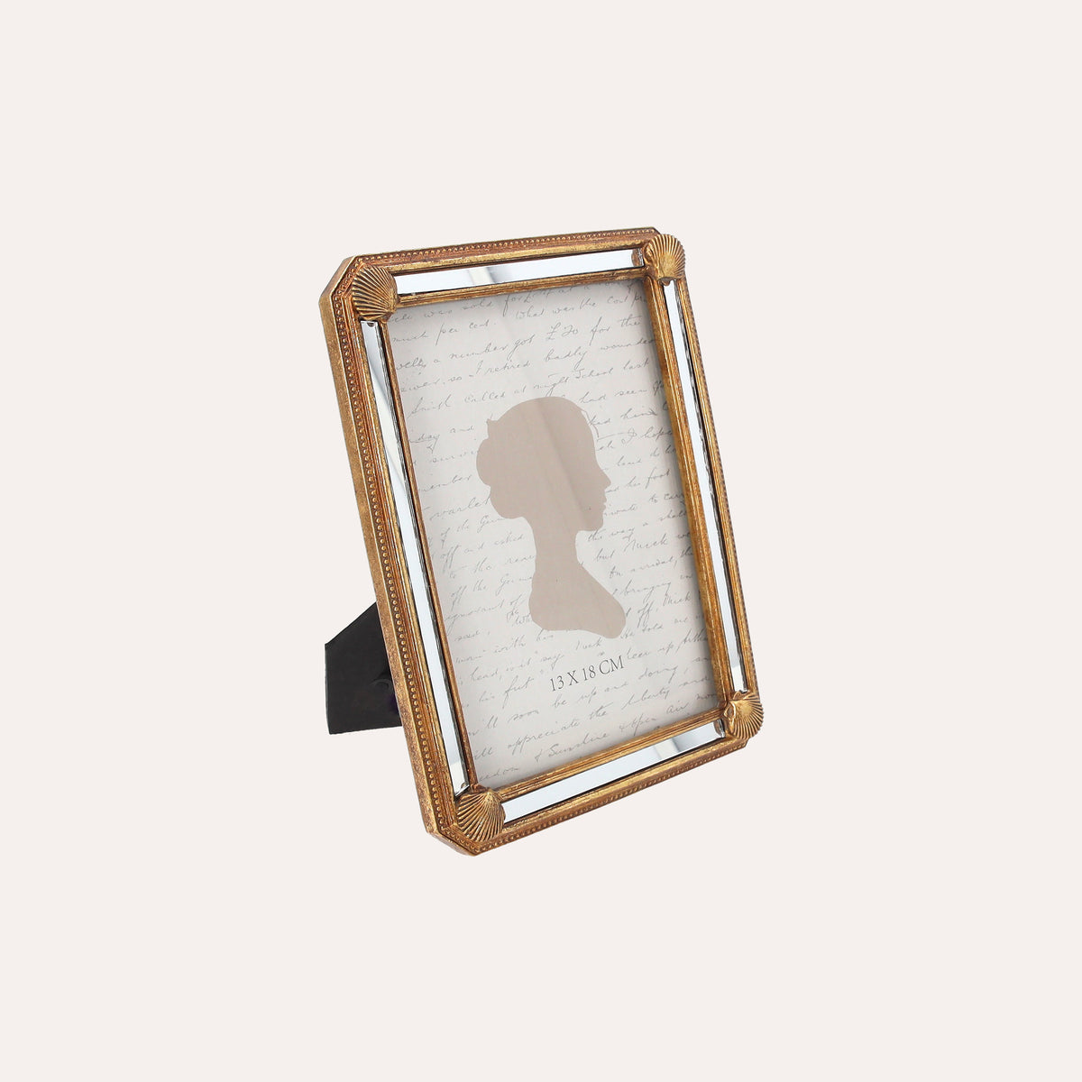 Porta Foto Grande Cornice Decorativa con Conchiglie Dorate (21x16cm)