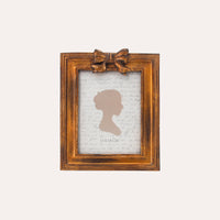 Porta Foto Cornice Decorativa con Motivo Fiocco Dorato (22x16cm)