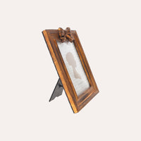 Porta Foto Cornice Decorativa con Motivo Fiocco Dorato (22x16cm)