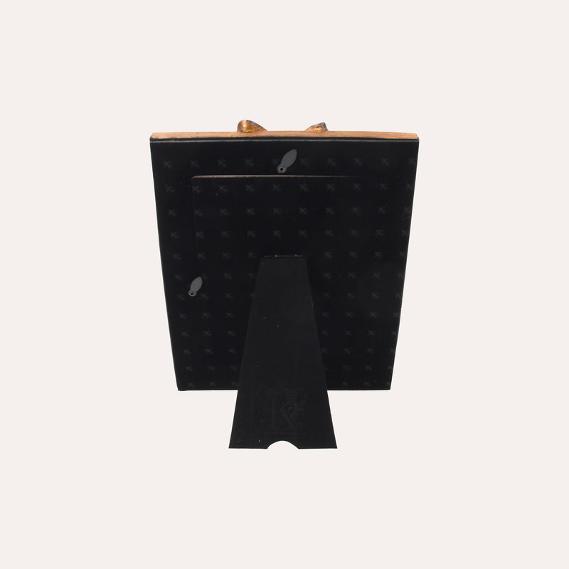 Porta Foto Cornice Decorativa con Motivo Fiocco Dorato (22x16cm)