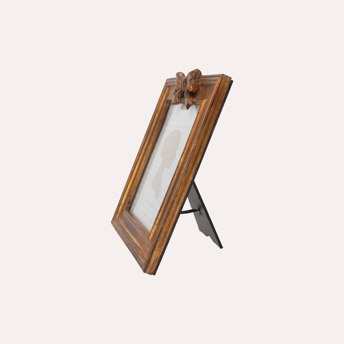 Porta Foto Cornice Decorativa con Motivo Fiocco Dorato (22x16cm)