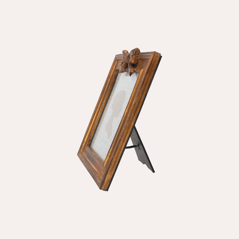 Porta Foto Cornice Decorativa con Motivo Fiocco Dorato (22x16cm)