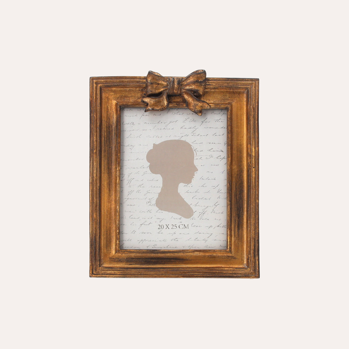 Porta Foto Grande Cornice Decorativa con Fiocco Dorato (24x19cm)