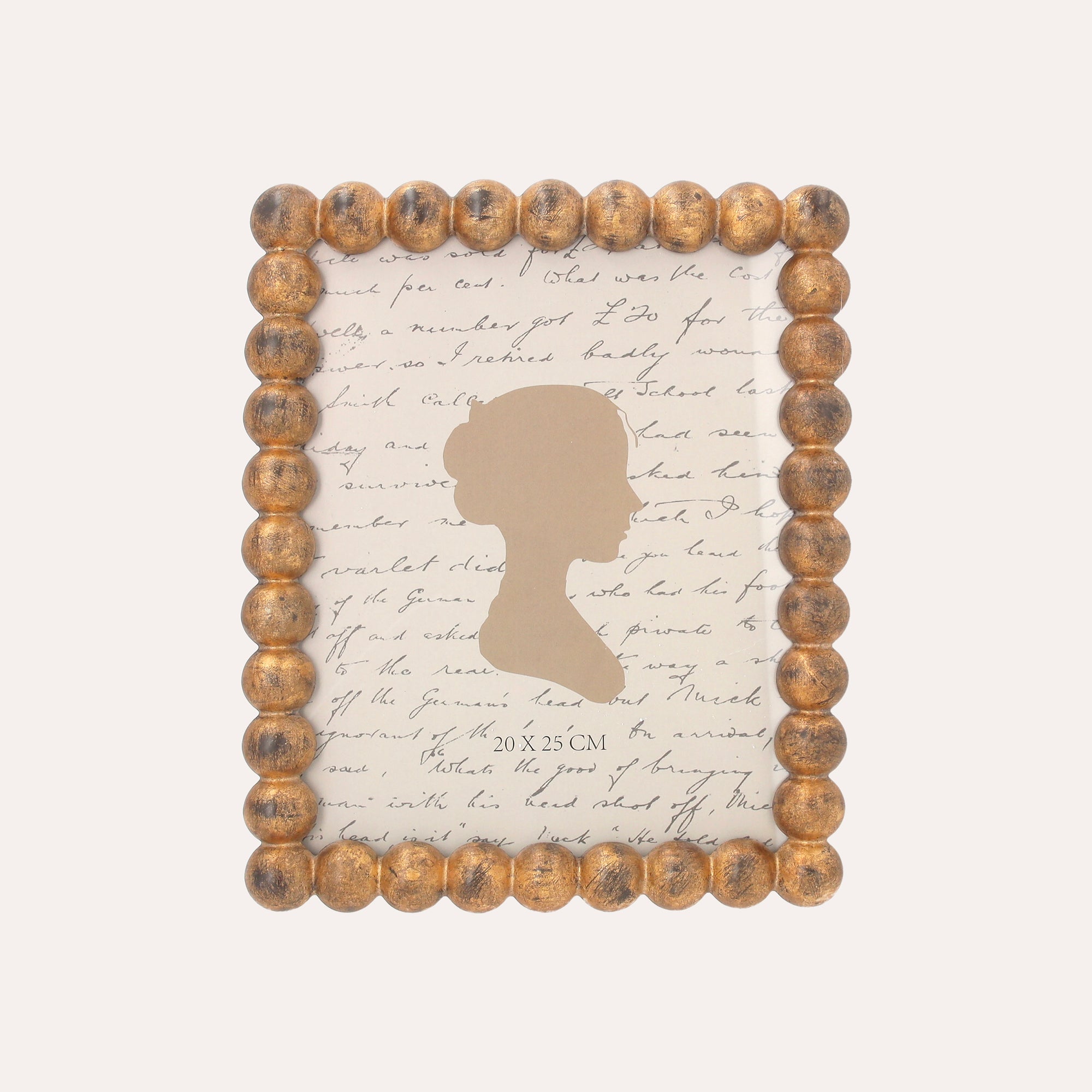 Porta Foto Grande Cornice Decorativa con Motivo Sfere Dorate (24x19cm)