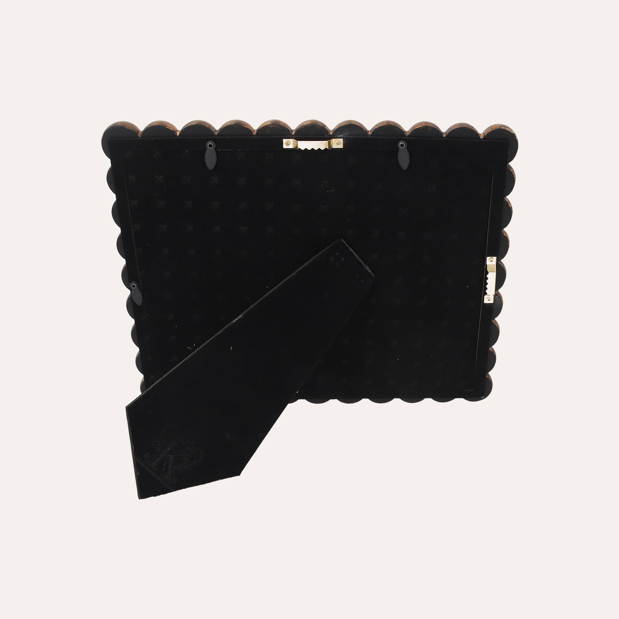 Porta Foto Grande Cornice Decorativa con Motivo Sfere Dorate (24x19cm)