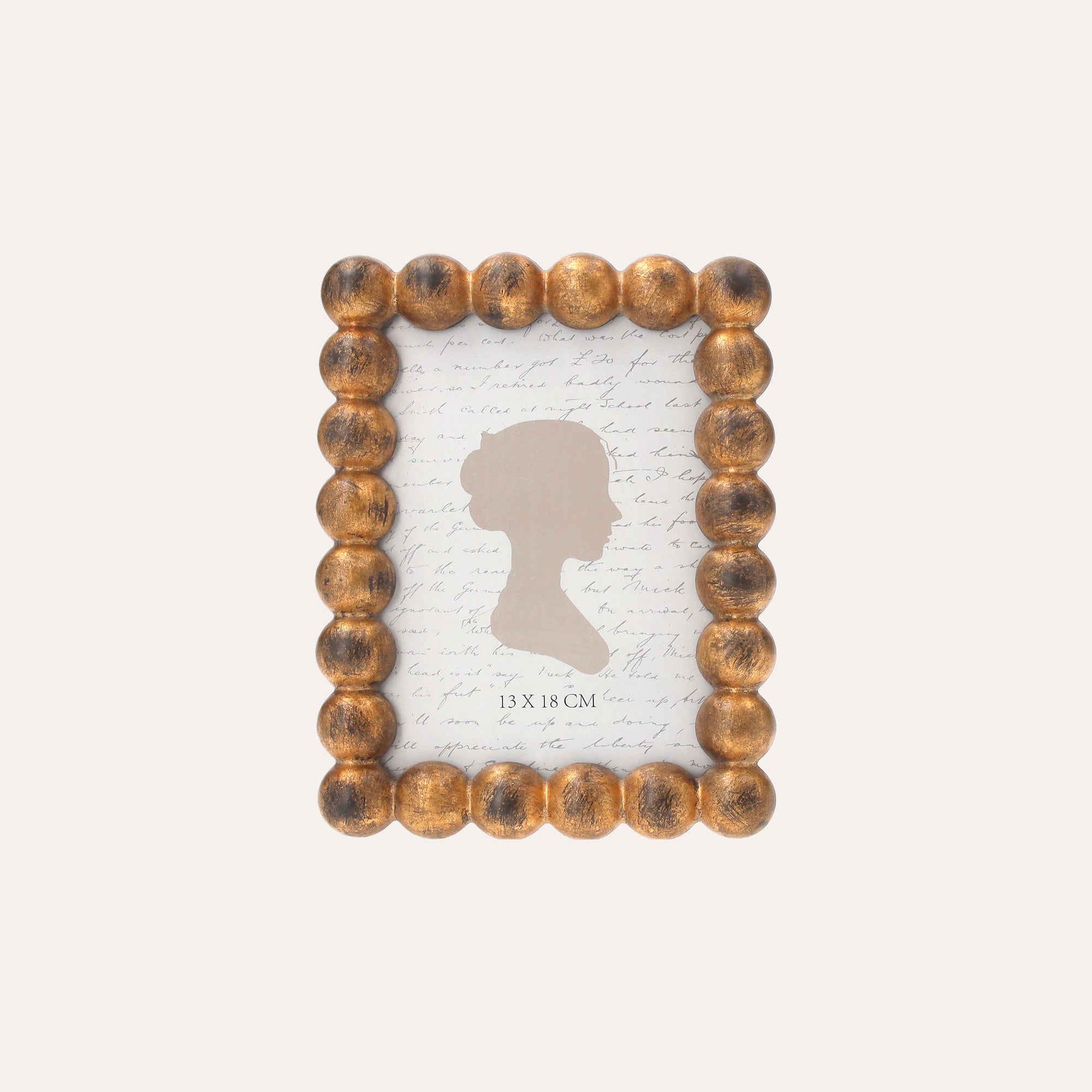 Porta Foto Cornice Piccola con Motivo Sfere Dorate (21x16cm)