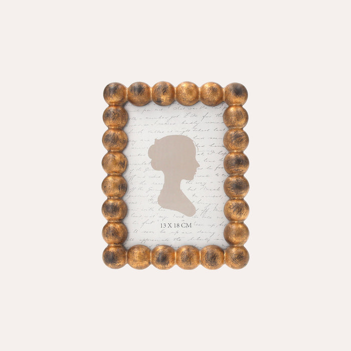Porta Foto Cornice Piccola con Motivo Sfere Dorate (21x16cm)